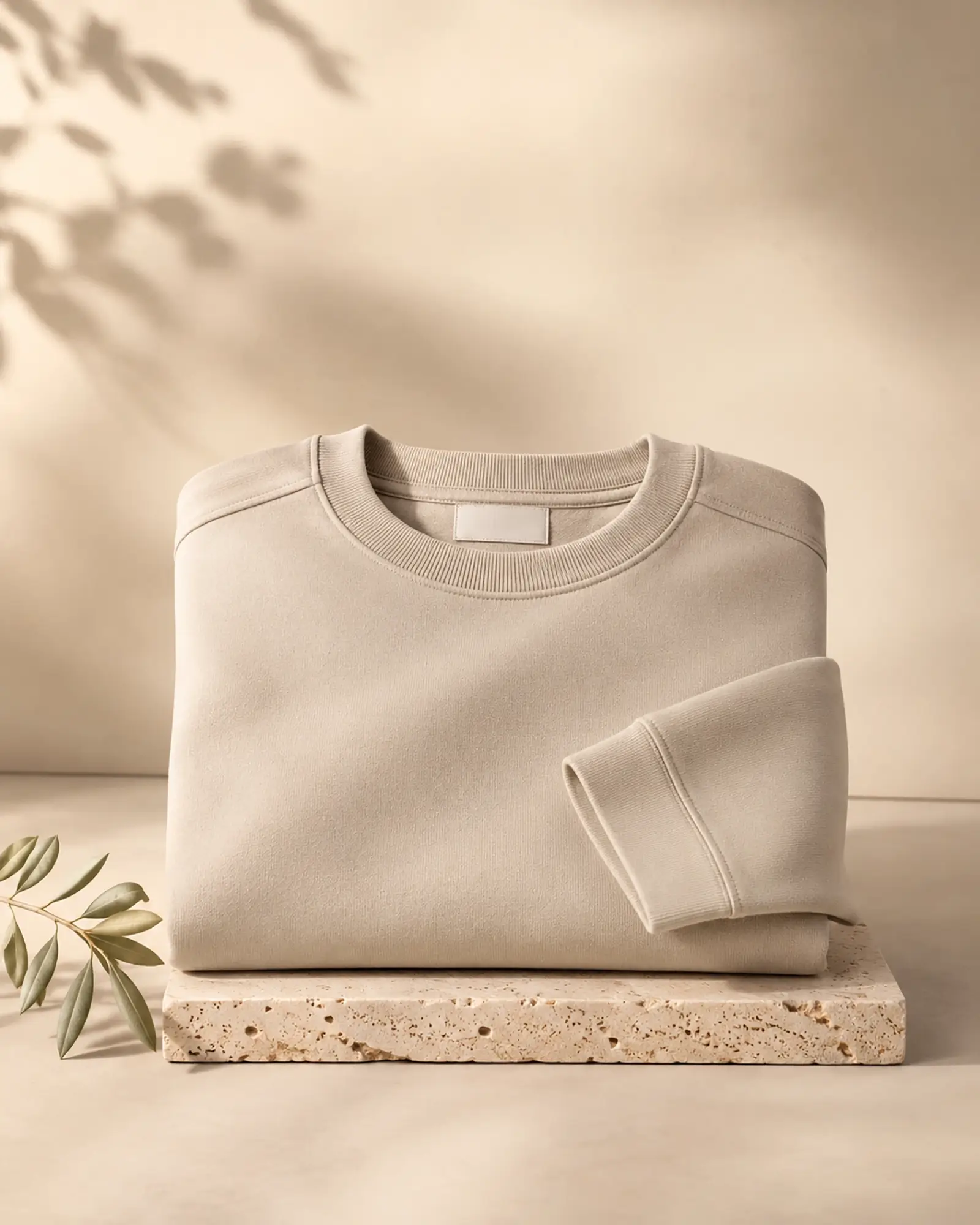 Premium featured clothing collection displayed in a clean neutral studio setting.